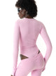 BODY THONG MANCHES LONGUES - ROSE