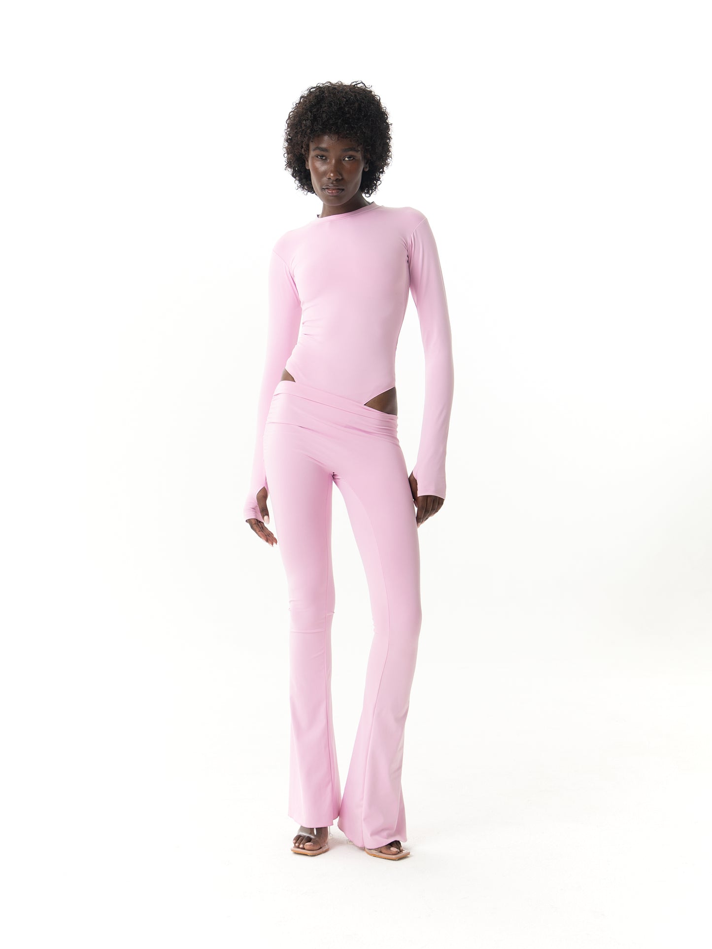 LEGGING ASYMÉTRIQUE ÉVASÉE - ROSE