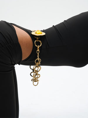 BODY THONG MANCHES LONGUES - NOIR