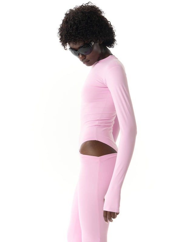 LEGGING ASYMÉTRIQUE ÉVASÉE - ROSE