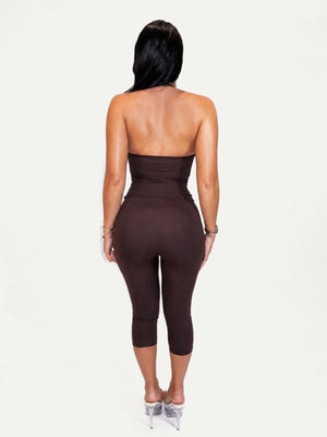 TOP HALTER DARK CHOCOLATE