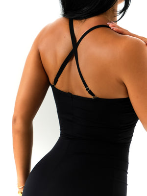 ROBE SABLIER GAINANTE COURTE NOIRE