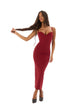 ROBE SABLIER GAINANTE MIDI CERISE