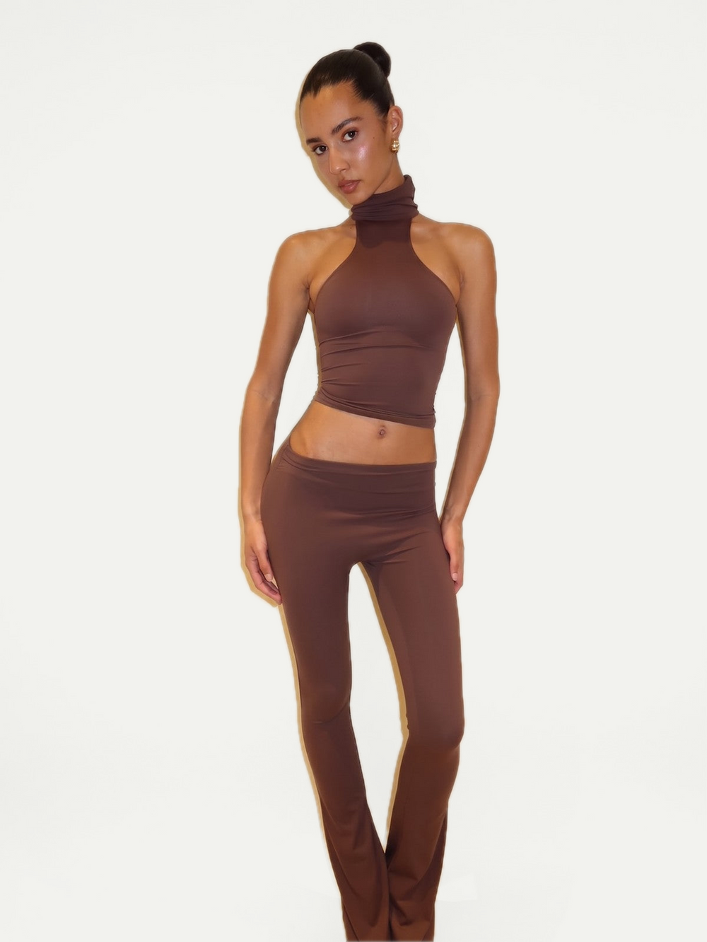 LEGGINGS ASIMÉTRICOS FLAZE - MARRÓN