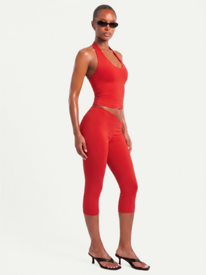 TOP HALTER ROUGE