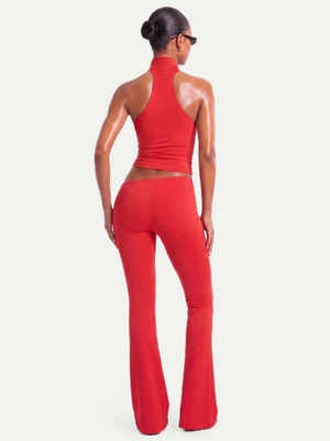 TOP COL ROULÉ ROUGE