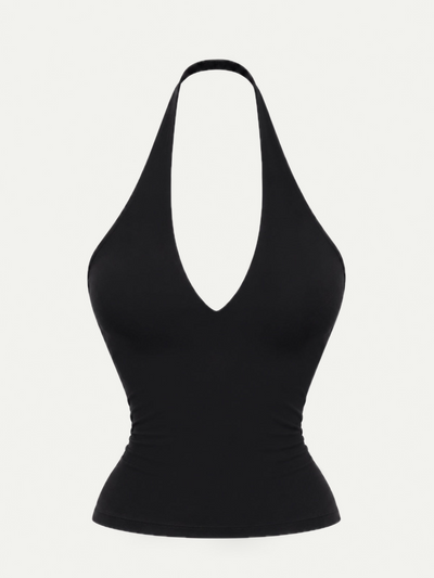 TOP HALTER NOIR