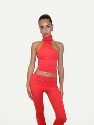 TOP COL ROULÉ ROUGE