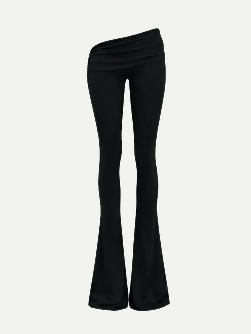 LEGGING ASYMÉTRIQUE ÉVASÉE -  NOIR